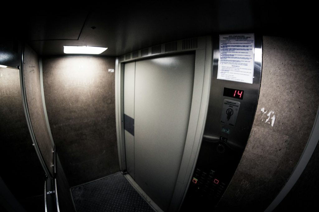 Inside an elevator